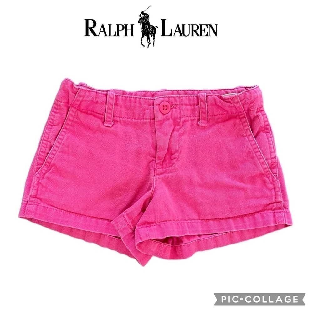 Ralph Lauren girls classic chino pink shorts size 5